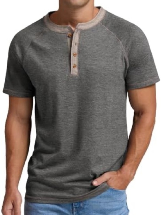 Sailwind Other - Sailwind Short-Sleeve Green Henley with Contrast Stiching/Placket